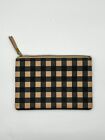 Madewell Women's Gingham Clutch Pouch Wallet  Wristlet  Brown and Tan Plaid EUC