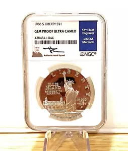 1986-S – Gem Proof Ultra Cameo Statue of Liberty Dollar in Slab NGC – SIGNED - Picture 1 of 2