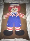 RAGGEDY ANDY novelty throw pillow TALL FULL BODY FRONT BACK vintage old fashion
