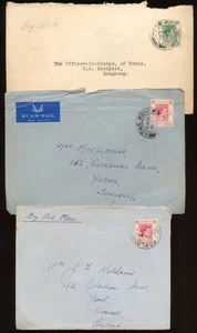 HONG KONG 1948 KGVI 3 AIR MAIL COVERS FINE USED LOT C72 - Picture 1 of 2