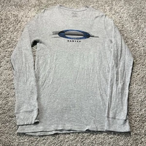 Vintage Y2k Oakley Mens Grey Thermal Waffle Long Sleeve Shirt Mens Large - Picture 1 of 7