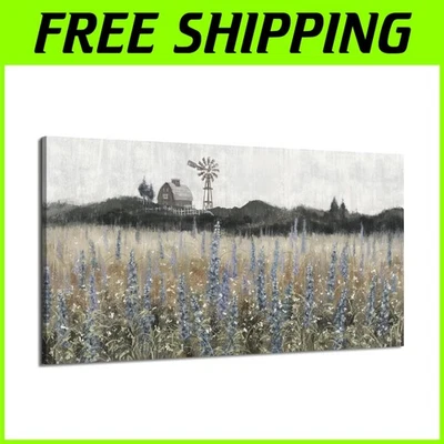 Impresión artística de decoración de granja de paisaje clásico 24x48 pulgadas Foto 1 de 4