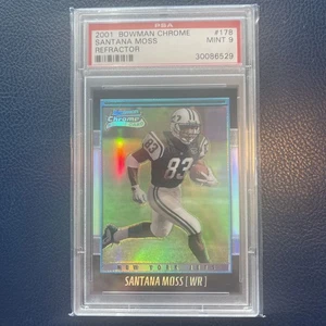 2001 Santana Moss Bowman Chrome Refractor Rookie /1999 PSA 9 - Picture 1 of 2