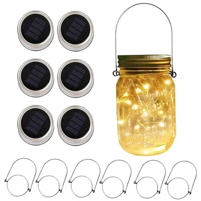 Лучшая упаковка из 6 светильников на солнечных батареях для наружных 30 светодиодных крышек Fairy с подвесками No - Изображение 1 из 4