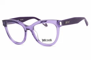 JUST CAVALLI VJC004V 06LA Eyeglasses Shiny Transparent Purple Frame 51mm - Picture 1 of 4