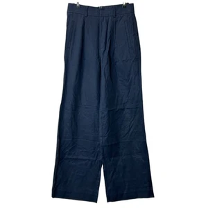 New Everlane Draper Pleated Pant in Buttersmooth Navy Women 6S Inseam 29.5 NWOT - Picture 1 of 11