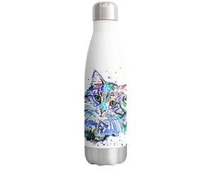 Botella Acuarela Gato Gatito Animales Doble Pared Acero Inoxidable 500ml - Imagen 1 de 3