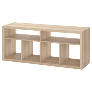 IKEA KALLAX TV Bench Oak Cube Storage Cabinet Media Console Organizer 147x60cm - Picture 1 of 4