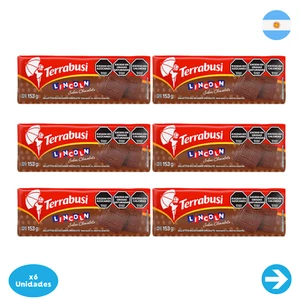 Terrabusi Galletitas Lincoln Sabor Chocolate - 153gr x 6 Unidades - Picture 1 of 1