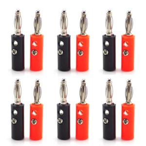 Stackable Banana Plug 4mm Male Solderless Speaker Audio Video Jack Connector DIY - Picture 1 of 9