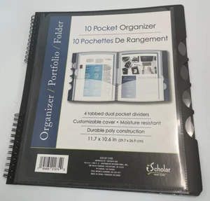 Scholar 10 Pocket Project Organizer, Binder Organizer Spiral Project Folder New - Picture 1 of 3