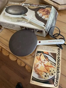 Contempra Automatic Electric Crepe Maker Teflon Model C-100 W/ Box & Recipe - Picture 1 of 4