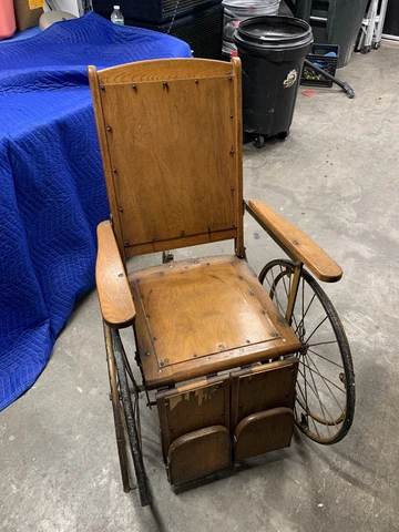 Antique Wooden Victorian Wheelchair Gendron Wheel Company Cover