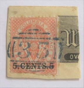 1867 Kanada British Columbia #9 auf Stück Wells Fargo Abdeckung SON Victoria Ziffer - Bild 1 von 2