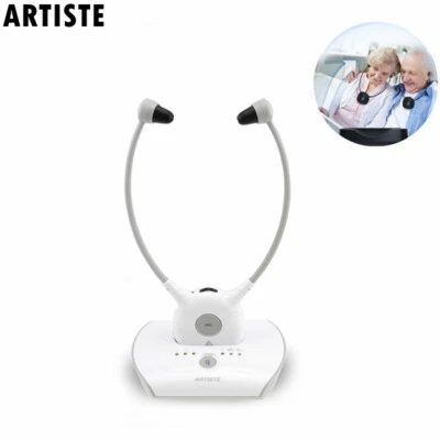 118dB Kinnbügel Kopfhörer Senioren Funkkopfhörer 2 Akku für TV Musik kabellos - Bild 1 von 4