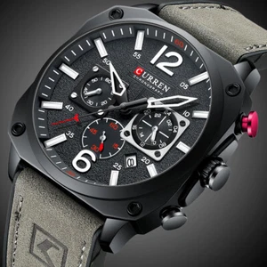 Luxury Men's Chronograph Date Quartz Luminous Waterproof Military Sports Watches - Picture 1 of 20