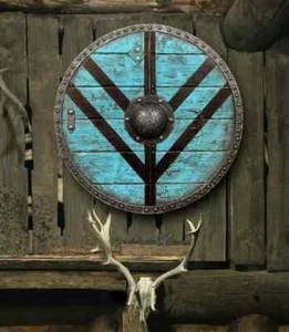 Viking Shield With Legartha Shieldmaiden Wooden Viking Shield Ornaments Model - Picture 1 of 5