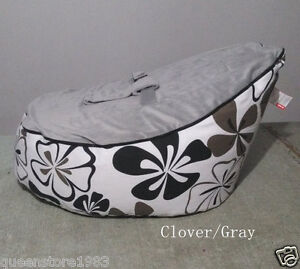 Canvas Gray cover Baby infant Bean Bag Snuggle Bed Portable Seat No Filling 
