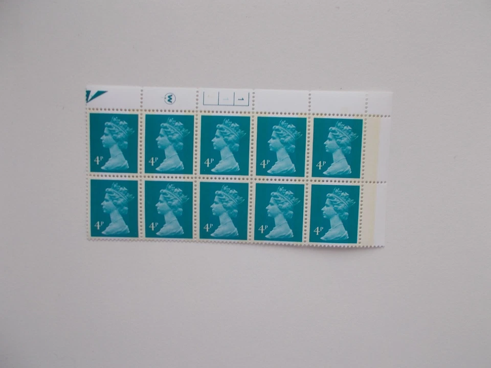 Waddington Litho 4p FCP/PVA Machin Top Right Hand Cylinder Block of 10 Cyl 1-1p2 - Image 1 of 1