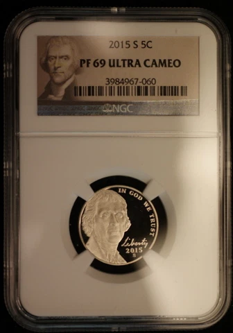 2015 S Jefferson Proof Nickel ~ NGC Proof 69 Ultra Cameo Brown Label Cover
