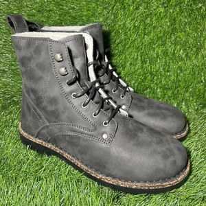 Birkenstock Damen Bryson Shearling Waxy Leather Nubuk GRAPHITE Schuhe Gr. 41E 10 - Bild 1 von 15