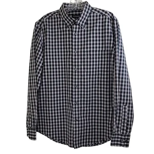George Men’s Black, White, Red Plaid Long Sleeve  Button Up, Size M 38-40 - Picture 1 of 11