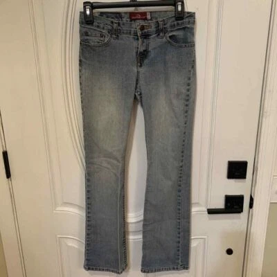 Pantalones de mezclilla Jordache tiro bajo elásticos corte bootcut para mujer 5/6, 28x29 Foto 1 de 4