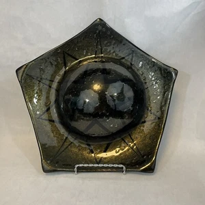 Platillo volador moderno firmado de vidrio de la era espacial firmado FUZ 99 Aventurine - Imagen 1 de 12