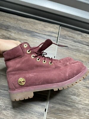 Timberland • Burgundy Red • Suede Hiking Boots • A1530 • Girls Sz 6 - Image 1 of 4