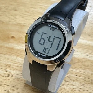 Armitron Quartz Watch 45/7042 Lady Silver Black Digital Alarm Chrono New Battery - Picture 1 of 6