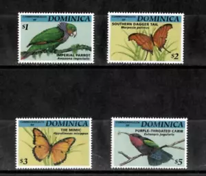 Dominica 1994 - Butterflies Birds - Set of 4 Stamps - Scott #1651-4 - MNH - Picture 1 of 1