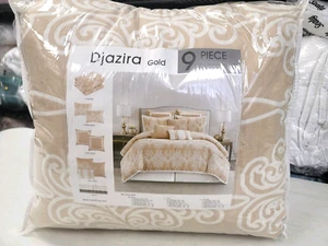 Nanshing Stratford Park Djazira Damask 9-Pc. Queen Comforter Set Gold - Picture 1 of 7
