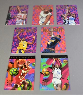 1995-96 Hoops Block Party & Number Crunchers NBA Basketball Trade Cards - U-Pic - Image 1 of 2