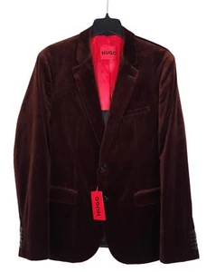 Hugo Boss Men's Modern-Fit Velvet Dinner Jacket Blazer Rust/Copper 42R NWT - Picture 1 of 5