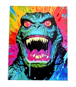 Godzilla Pop Art & Abstract Print Canvas Comic Art Horror Film Movie Artwork - Picture 1 of 1