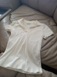 @School Uniform by French Toast Unisex Short Sleeve Pique Knit Yellow Size 6/6X - Picture 1 of 2