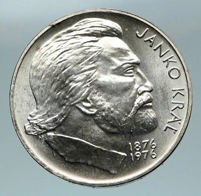 1976 CZECH REPUBLIC Czechoslovakia Old POET JANKO KRAL' 100 Korun Coin i84671 - Image 1 of 3