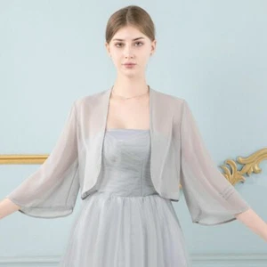 Central Chic Chiffon Cropped Cardigan Weddings Brides Bridesmaid Wedding Parties - Picture 1 of 16