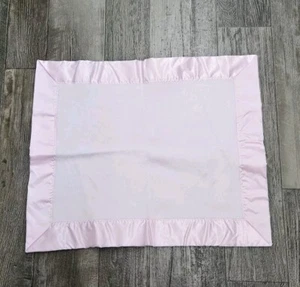 Vintage Acylic Pink Lovey Baby Blanket Satin Trim 20x24" Small Made In USA - Picture 1 of 4