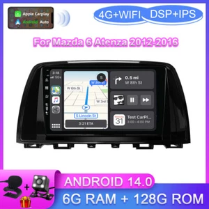  9" Android14 CarPlay Car Radio Stereo GPS Navi DSP For Mazda 6 Atenza 2012-2016 - Bild 1 von 23