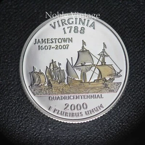 2000 S Silver Proof Virginia State Quarter - 90% Silver -Light Toning-Lot C - Picture 1 of 2