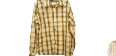 Men's Matix Green Yellow Plaid Long Sleeve Button Front Skater Shirt L - Image 1 of 4