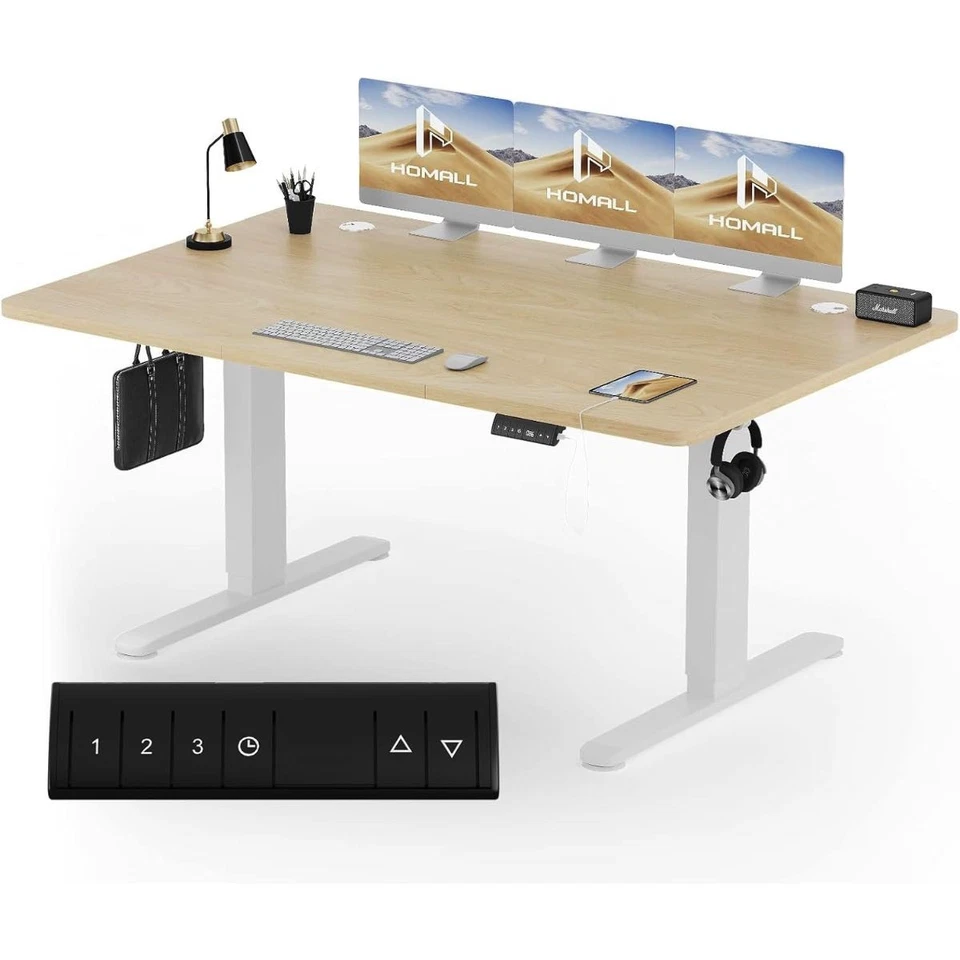 Elektrischer Computertisch Höhenverstellbarer Schreibtisch Memory USB 160x80cm - Bild 1 von 4