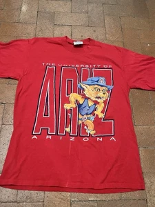 Camiseta De Colección Años 90 Universidad de Arizona Wildcats Wilbur Wildcat Mascota Talla XL - Imagen 1 de 8