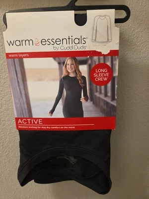 Top Cuddl Duds Active Cálido Capas Manga Larga Crew Negro Grande Absorbe Humedad Foto 1 de 3