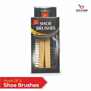 Pack of 2 Wooden Shoe Brushes for Leather Polish & Shine β Soft & Hard Bristtles - Picture 1 of 4