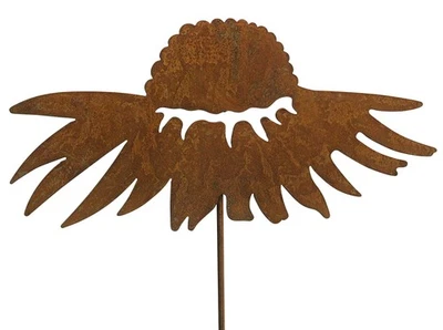 Gartenstecker Blume Metall Rost Gartendeko Edelrost Sonnenhut blühend 80cm - Bild 1 von 3