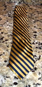 Herrenkrawatte gelb & blau gestreift - Bild 1 von 2