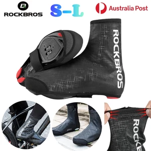 ROCKBROS Cycling Shoe Covers Waterproof Bicycle MTB Reflective Riding Outdoor AU - Picture 1 of 25