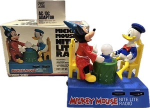 Vintage selten Walt Disney Mickey Mouse Donald Duck Nite-Lite Radio in Box mit Kabel - Bild 1 von 21